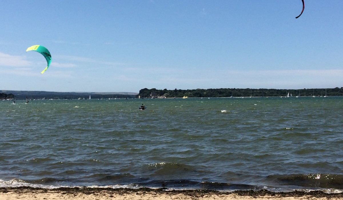 Poole Harbour kite surfing